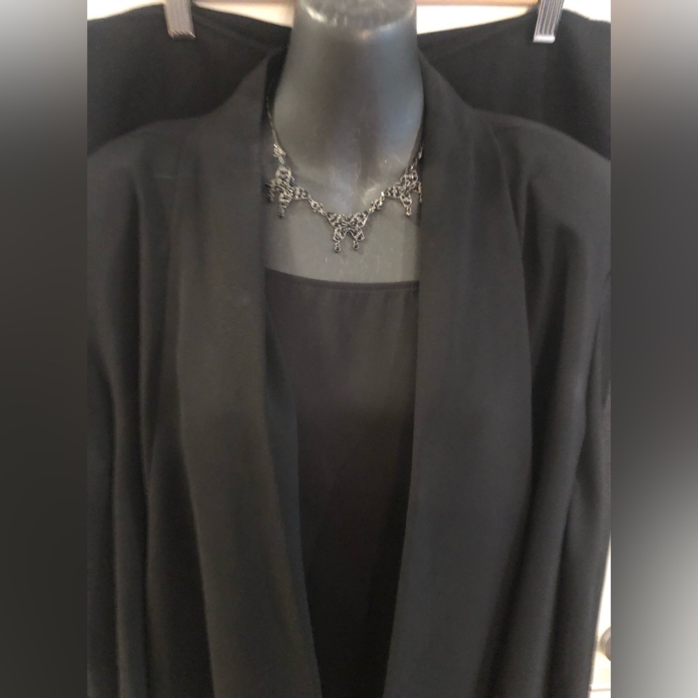 COPY - 2 PC Nygard Dress Pant & Jkt 12 Set Black w Sequinned Flame Detail on Pa… - Picture 9 of 16
